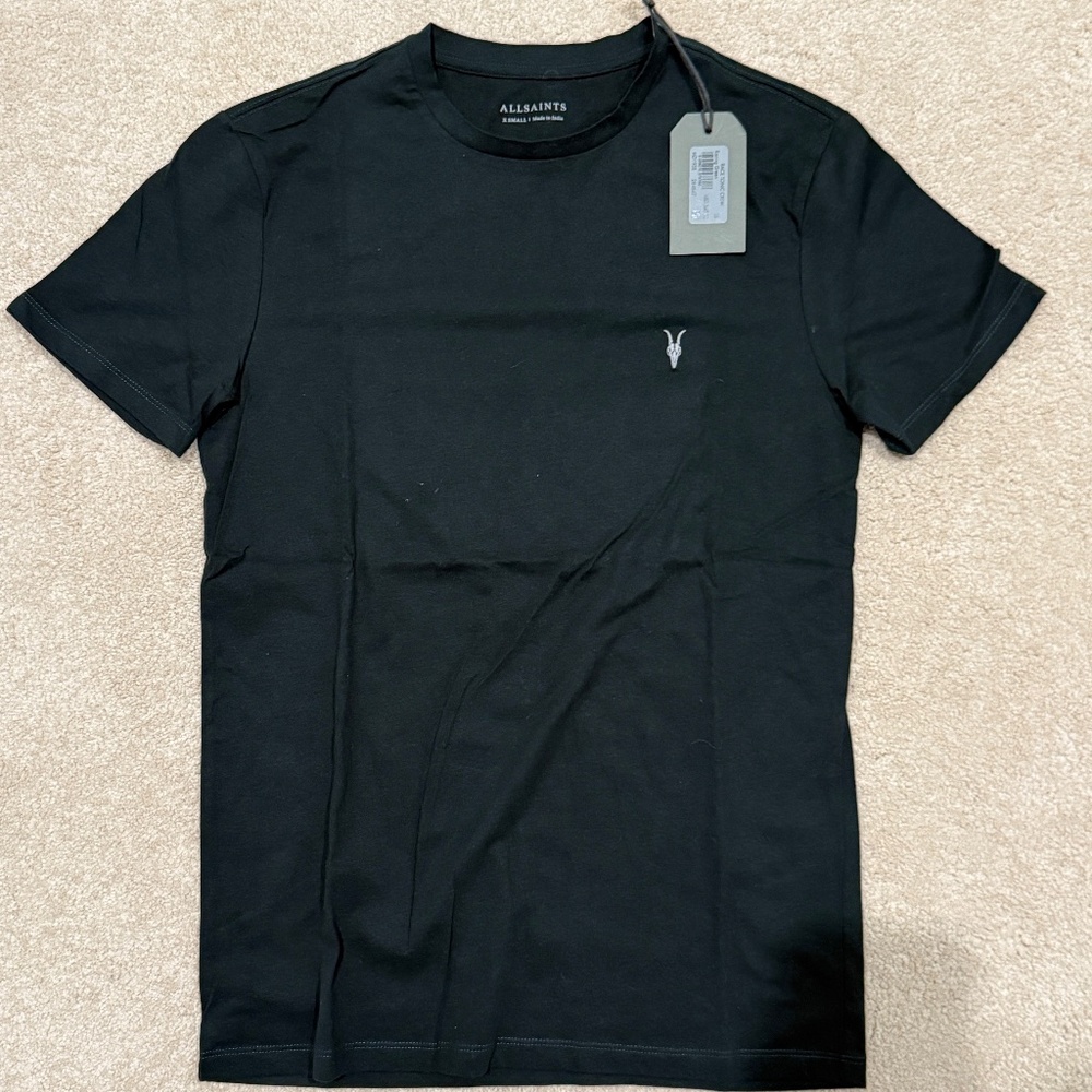 All Saints Racing Tonic Crew Tee - Racing Green - XS - New with Tags